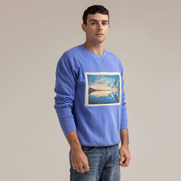 Indigo Sweatshirt made with USA cotton - sustainable fashion