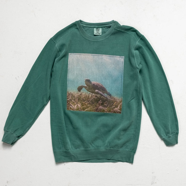 Custom Comfort 'Take Off Turtle' Sweatshirt: Tropical Art Meets Premium Comfort