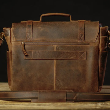 Buffalo Leather Portrait Messenger Bag