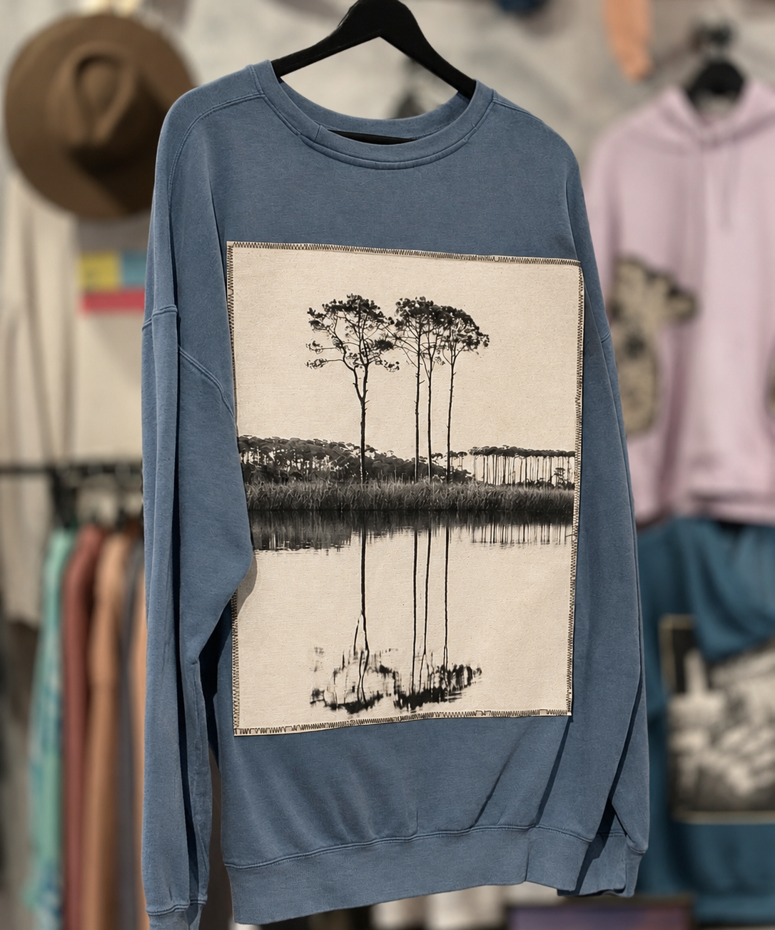 Western Lake White On White - Modus Made Sweatshirt