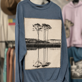 Western Lake White On White - Modus Made Sweatshirt