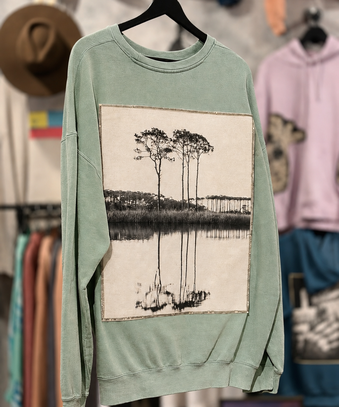 Western Lake White On White - Modus Made Sweatshirt