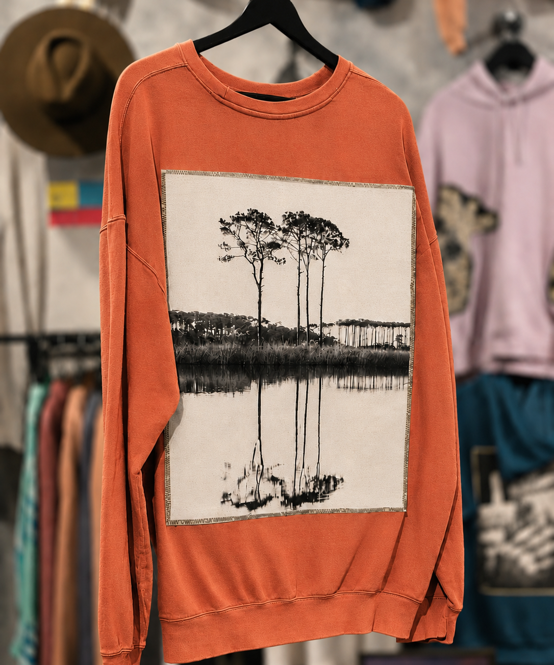 Western Lake White On White - Modus Made Sweatshirt