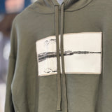 Close up of the western lake cropped hoodie