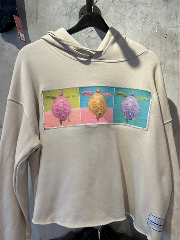Warhol "Grayton Reef Turtle" - Cropped Hoodie