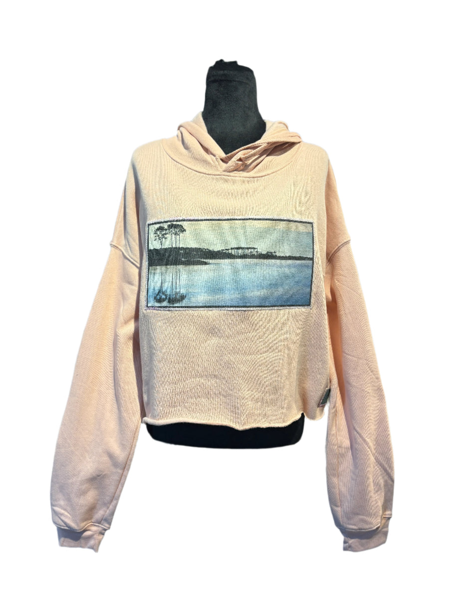 Western Lake Blue - Cropped Hoodie