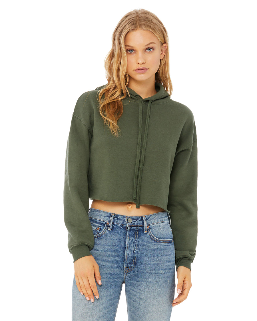 Western Lake White on White - Cropped Hoodie