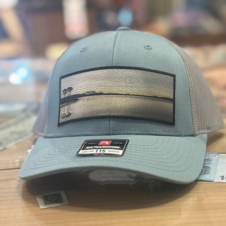 smoke blue hat with western lake patch